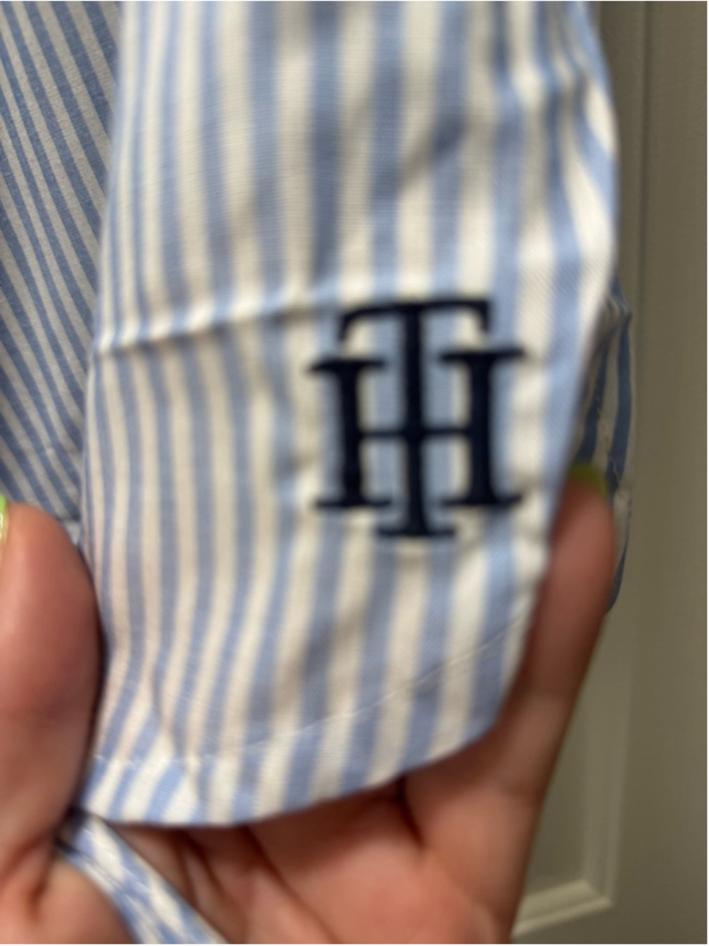 Women's Tommy Hilfiger Cami & Shorts Set XL Blue Striped Pajama Sleepwear - Picture 5 of 7